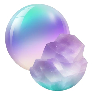 Pastel white iridescent fluorite gradient orb sticker