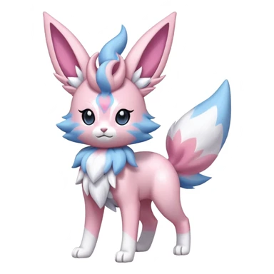 Sylveon-Delcatty-Fakémon-hybrid-creature (full body)  sticker