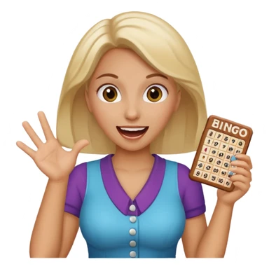 Woman playing bingo sticker