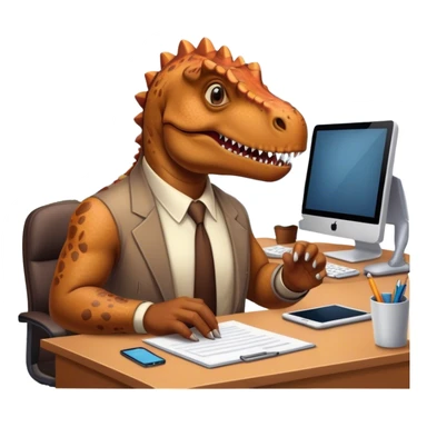 old dinosaurs working in an office sticker
