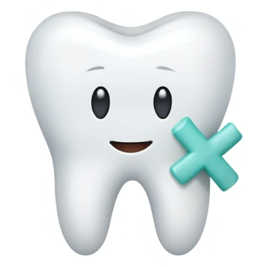 tooth with a bandage and a plus sign, symbolizing healing sticker