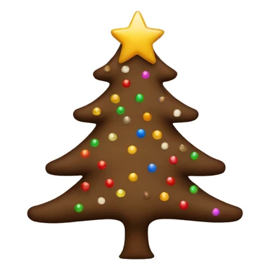 brown christmas tree sticker
