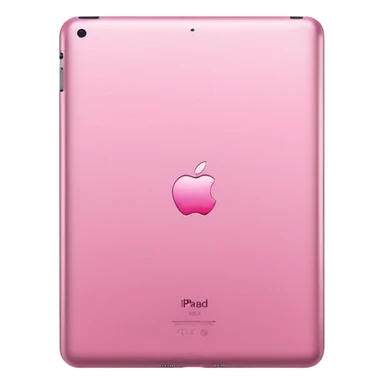  pink iPad (Apple tablet) with sleek metallic finish, minimal and modern design, soft reflections, isolated on transparent background, realistic style" sticker