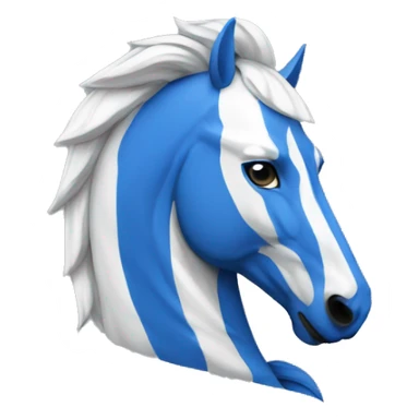 blue and white trojan sticker