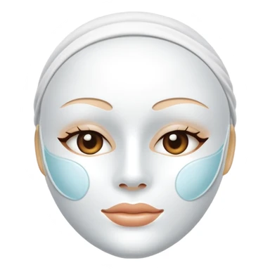 a white skincare beauty mask pack for face, without real person's face sticker
