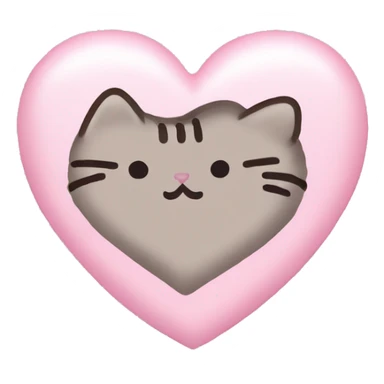 pusheen light pink heart sticker