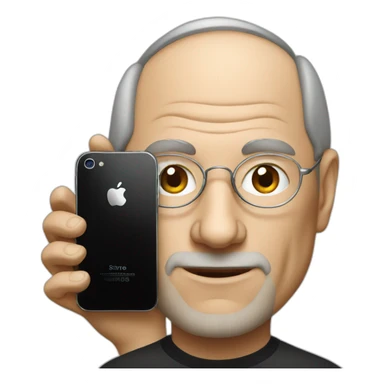 Steve jobs with iphone sticker