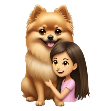 Pomeranian with a girl sticker