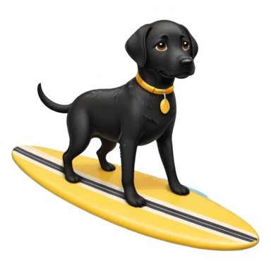 black lab riding surfboard sticker
