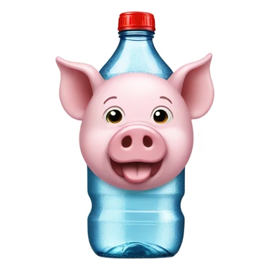 Pig on a soda bottle  sticker