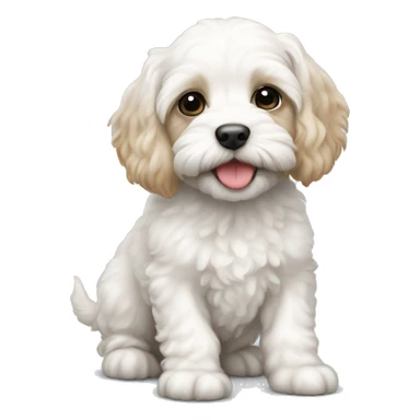 White cavoodle puppy sticker