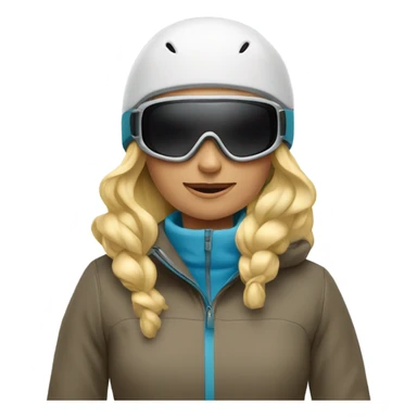Blonde woman skiing sticker