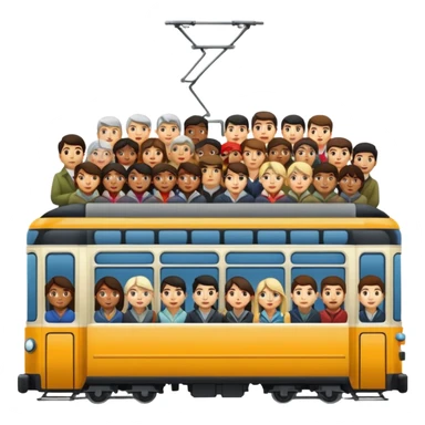 Crowded tram sticker