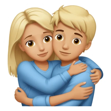 boy hug mommy blonde sticker