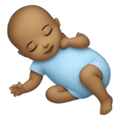 Baby sleeping on the moon sticker