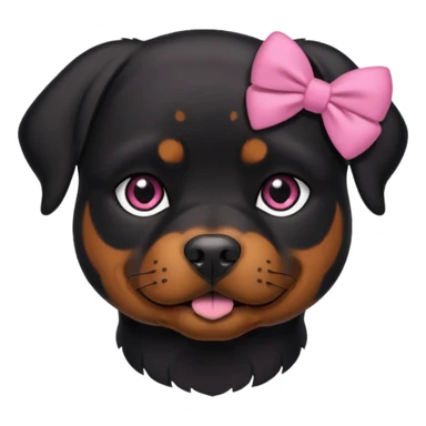 Rottweiler with a pink bow sticker