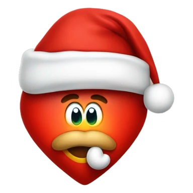 red heart with Santa hat on top sticker