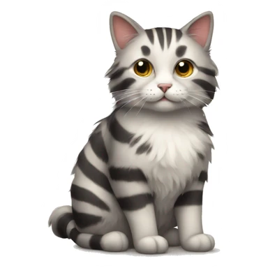 Fluffy striped cat sticker