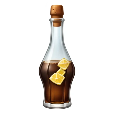 Fernet con coca sin limón,  sin sorbete. En vaso con forma de botella cortada  sticker