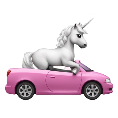 Unicorn riding a car sticker