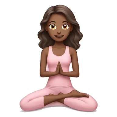 Brunette yoga girl light pink clothes  sticker