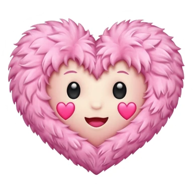 Furry fluffy fuzzy heart sticker