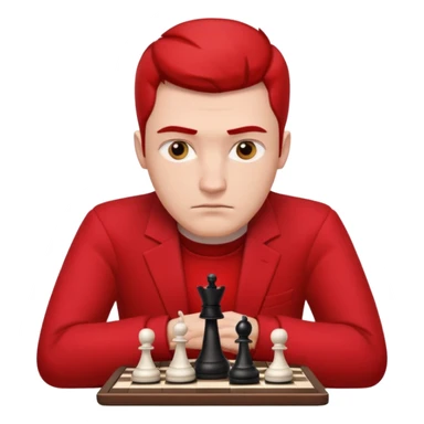 man chess players in red outfits sticker