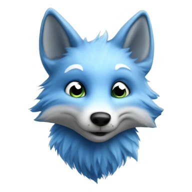 Herning Blue Fox Mascot called Victor, who is a Blue Fox with some fluffy hair and big eye sticker