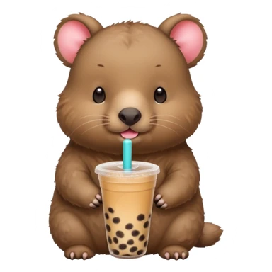 wombat drinks bubble tea sticker