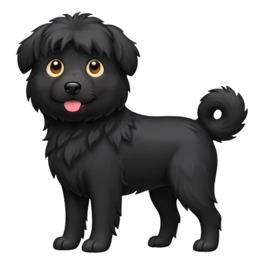 Shaggy black dog sticker