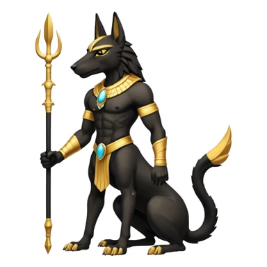 Black-furred Anubis (full body) sticker