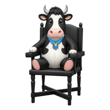 friesan cow sitting in a director's chair sticker