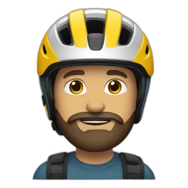 Man with Beard and bike helmet sticker