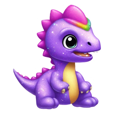 Lisa frank glitter baby dinosaur  sticker