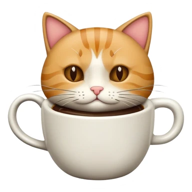 Un gato confundido con un café sticker