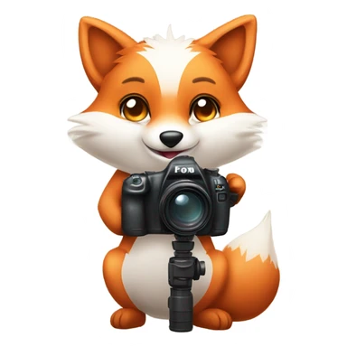 photorealistic detailled kawaii fox taking photo with canon 1DX and 600mm lens sticker