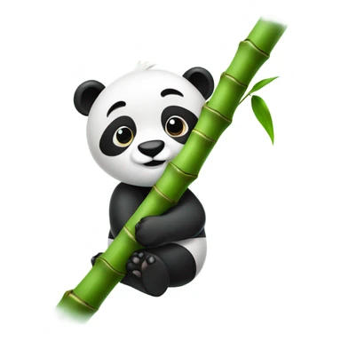 Panda hugging bamboo tree sticker
