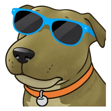 Dog with sunglasses  sticker