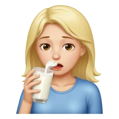 Une femme avec du lait qui vomit blanc sticker