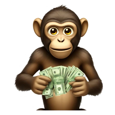 Monkey with money  sticker