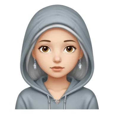 girl in hoodie with jewelryemoji sticker