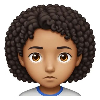 "- Nam
- 10 tuổi
- Da nâu
- Tóc ngắn, đen, xoăn
- mặt nghiêm túc
" sticker