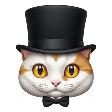 cat wearing a tophat sticker