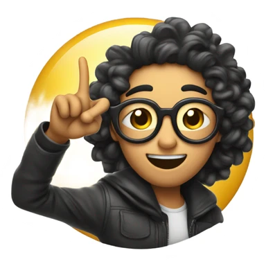  Emoji winking with their tongue out and glasses are on their head and their doing the peace sign sticker