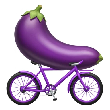 Eggplant riding a bike sticker