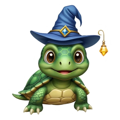 A turtle with a wizard hat sticker
