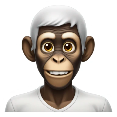 a monkey with a jaw line sticker
