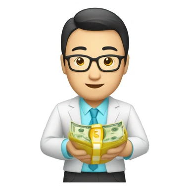 kazakh businessman with money in hands sticker