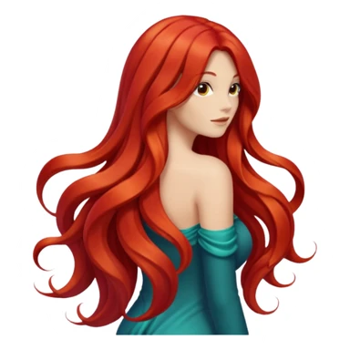 back view of long red hair sticker