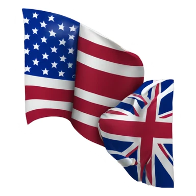 Usa flag with UK flag sticker